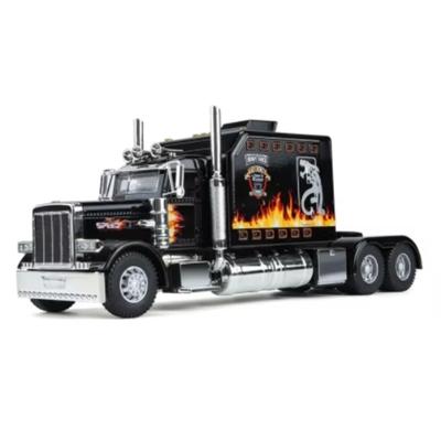 1/24 Trailer American Tow Truck Head Tractor Diecast Alloy Miniature Toy Car Model Pull Back Sound Light Collection Gift for Boy