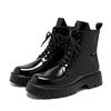 Italian Designer Patent Leather Boots for Men Casual Black Trendy Shoes Cowboy Platform Boot High Motorcycle Botas Hombre