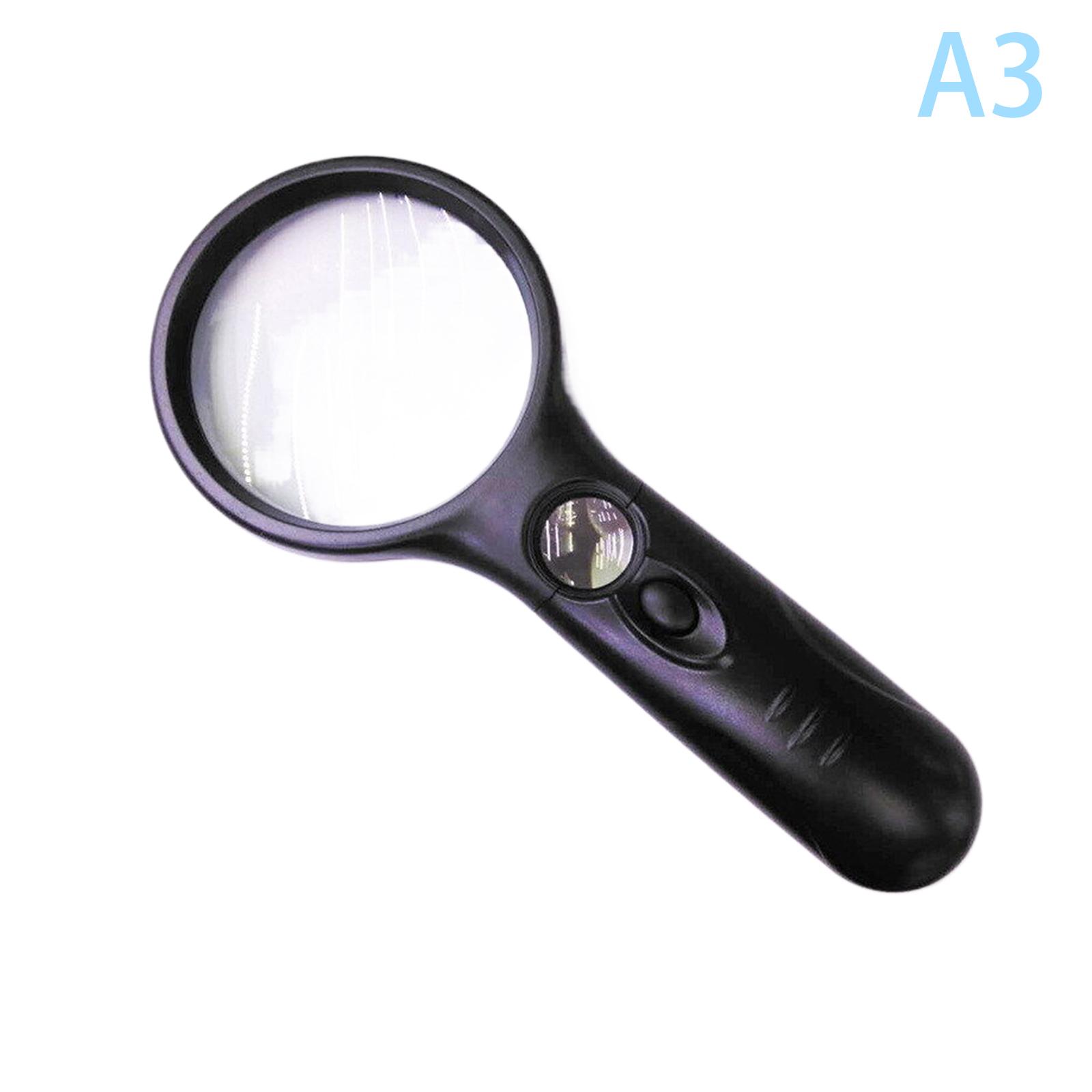 

Біле збільшувальне скло Ручна головна лінза 3X Додаткова 45X лупа зі світлодіодним підсвічуванням для читання Збільшувальне скло Ювелірна лупа