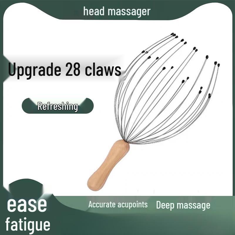 Octopus Scalp and Ear Massager: Itchy Head Relief and Meridian Comb
