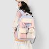 Large Capacity Backpack Color Block Student Schoolbag