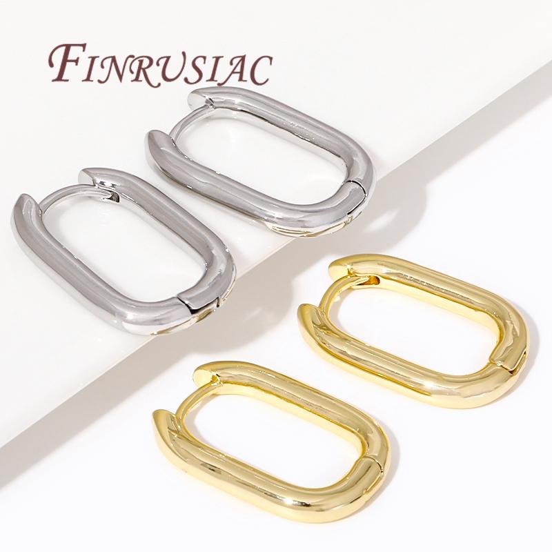 Trendy U Shape Earrings 18K Gold Plated Geometric Hoop Earring Piercing Earring For Women Jewelry Accessories Ladies Party Gifts