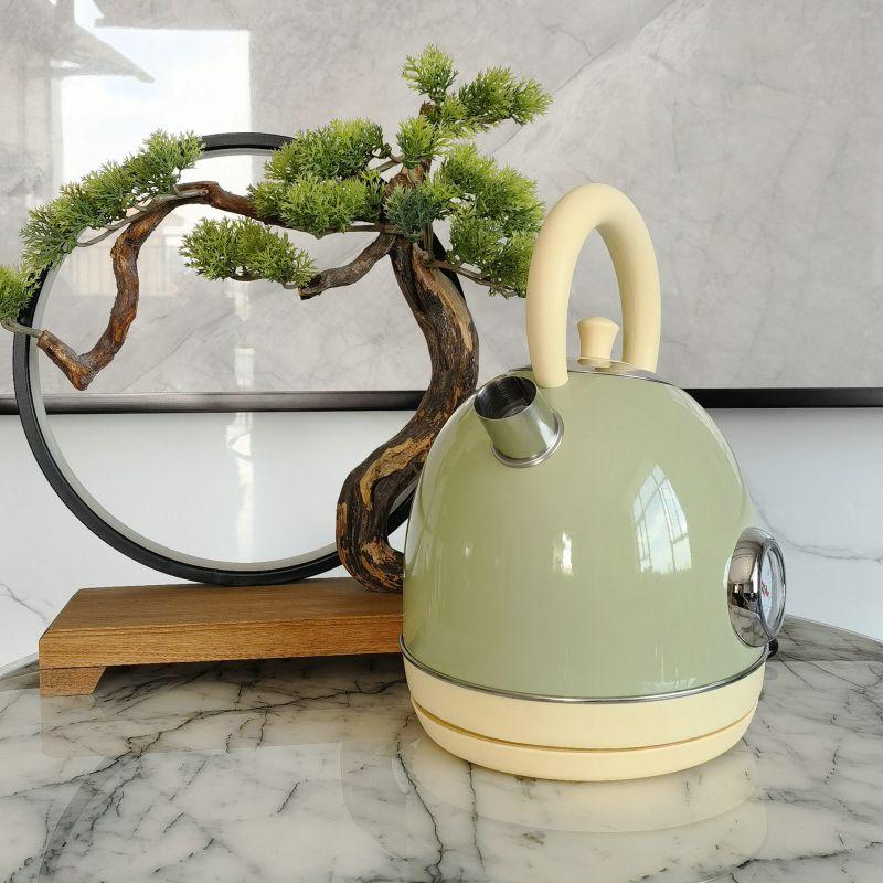 1.8L Retro Electric Kettle, Electric Water Boiling Kettle , Rapid Boiling Electric Teapot 220V Baked Paint