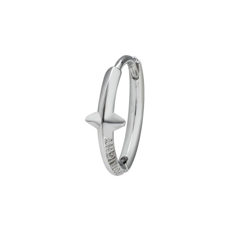Men's Trendy Silver Stud Earrings: High-End Punk Style Ear Hoops