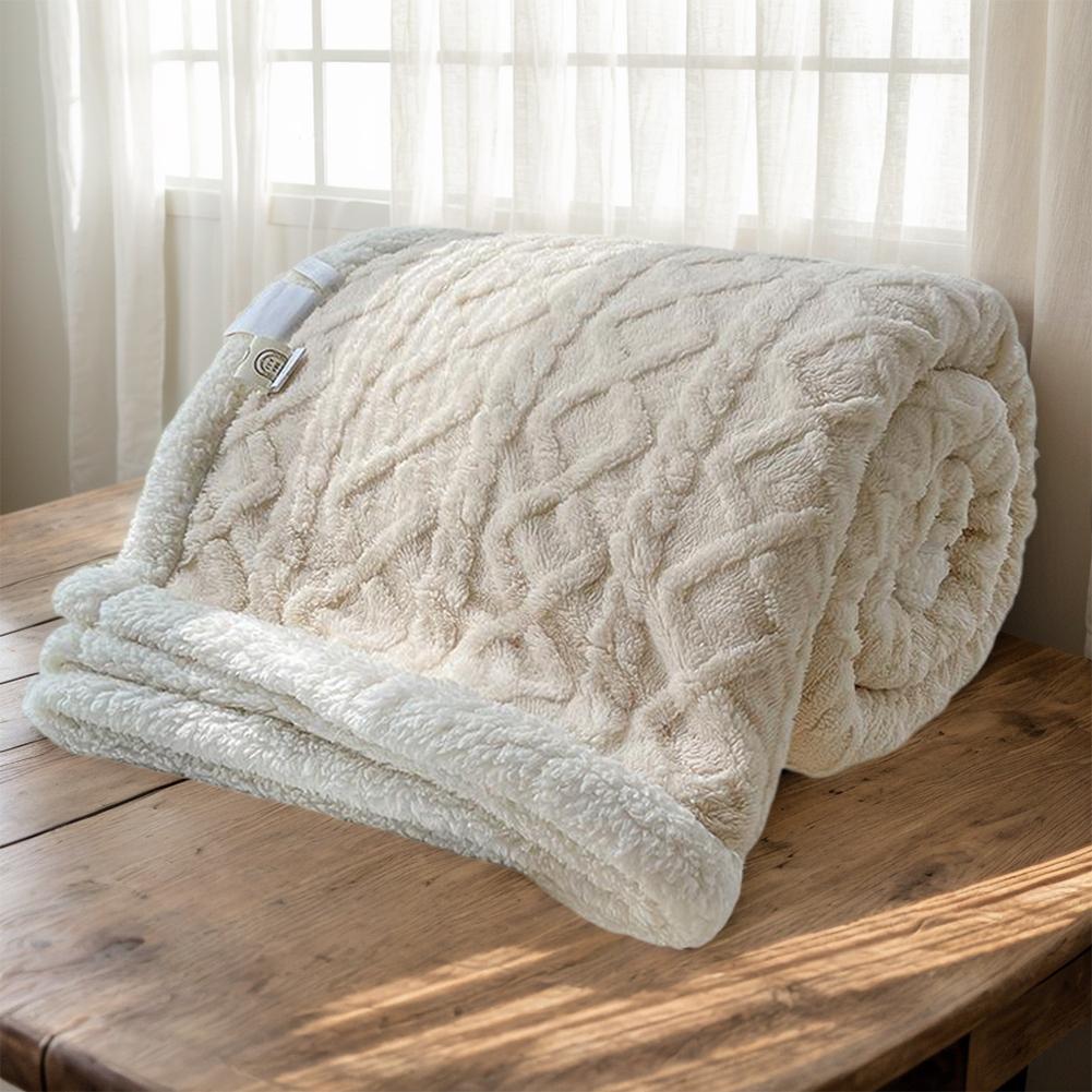 Home Thick Bed Blanket Winter Warm Double Sided Throw Sofa Cover Lamb Fleece Throw Blanket Cozy Thick Lamb Wool Sleeping Blanket