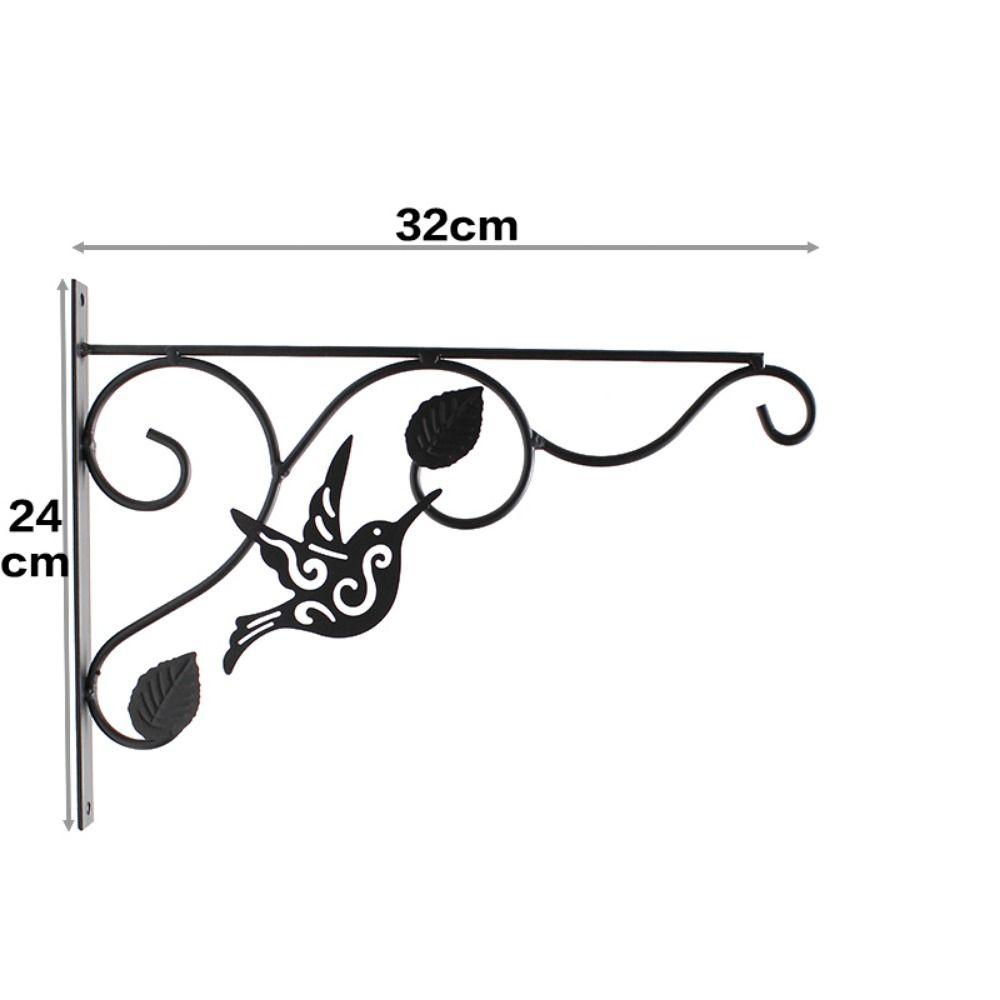 Black Hanging Flower Basket Brackets Bird Iron Wall Mounted Plant Hanger Balcony Terrace Veranda Home Decoration