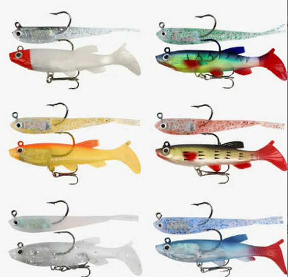24-Piece Lead-Wrapped T-Tail Curly Tail Soft Fish Lure Set - Artificial Bait