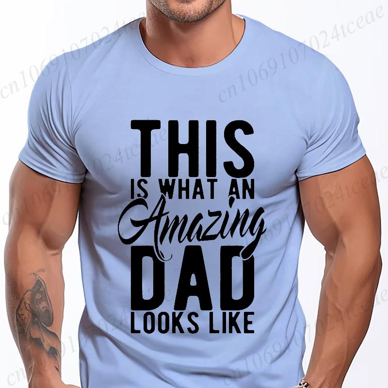 Mens Street T Shirt Best Dad Ever for Amazing Dad Funny Fathers Day Tees Summer Classic Men's T-shirt Street Oversized Clothing