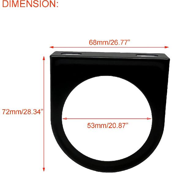 1 Piece Single Hole Gauge Mounting Bracket Pod Holder Fits Any Mounts 2-1/16" (52mm) Gauges To Vehicle's Dashboard Black