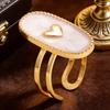 Finger Ring Oval Design Adjustable Opening Enamel Process Women Ring Multi-Symbol Design Hearts Stars Moons Pattern