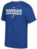Kansas Jayhawks Royal Sideline Hustle Climalite Short Sleeve Shirt by Adidas