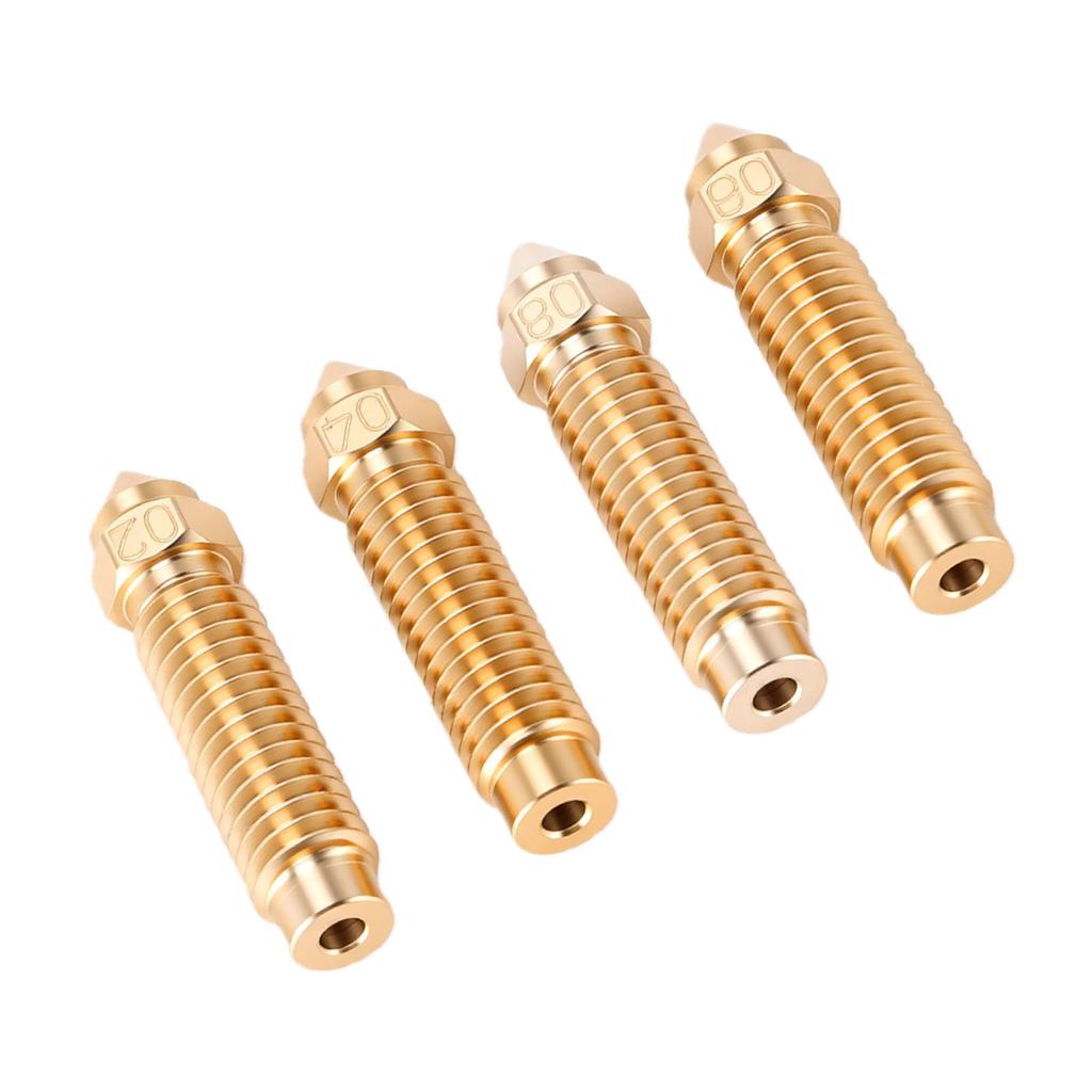 4 Pcs 3D Printer Nozzle Replacement for Elegoo Centauri Carbon 3D Printer 0.2mm 0.4mm 0.6mm 0.8mm Brass Hotend Nozzle