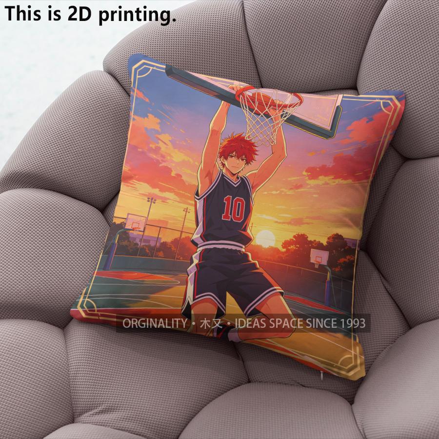 Anime Basketball Player Sunset Throw Pillow Covers Pattern Cushion Cover Suitable for Sofa Bedroom Car Pillow Cover