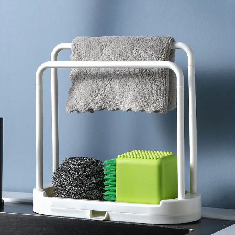 Kitchen Rag Drain Stand Kitchen Accessories Sink Drainage Shelf Sink Drain Storage Basket For Sponge Rag Wire Ball