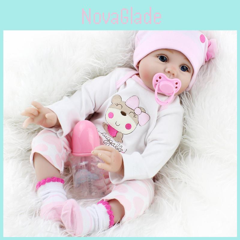 Realistic 22" Reborn Baby Doll In Soft Silicone Perfect For Xmas Gift And Collectors
