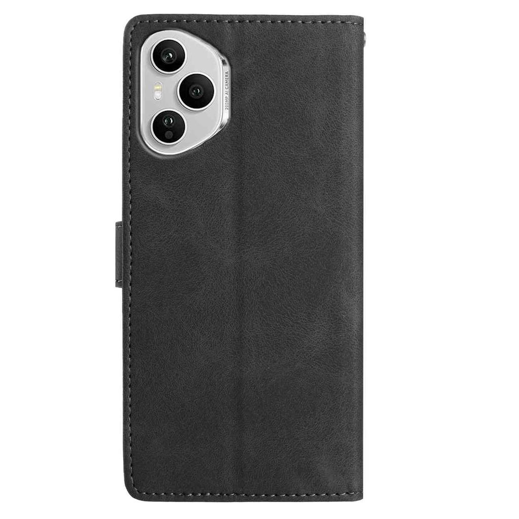 For Honor 400 Pro 5G (Global) Case Imprinted Feather PU Leather Wallet Phone Cover with Wrist Strap
