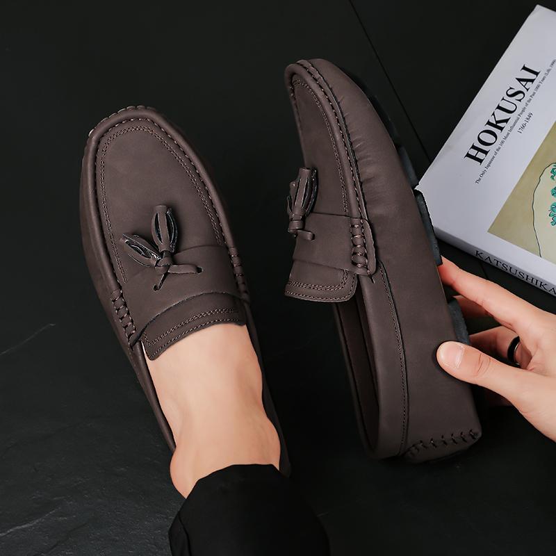 Large Plus Size 45 46 Tassel Penny Loafers Men Flats Mens Casual Shoes Slip-On Soft Leather Mens Driving Shoes Man Moccasins