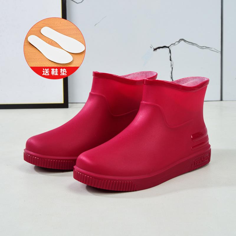 Hot-selling low-tube rain shoes women's fashion water shoes new non-slip rain boots adult warm water boots rubber shoes