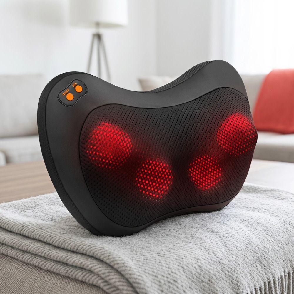 3D Simulation Back Massager With Heat Electric Massage Pillow Lumbar Massage