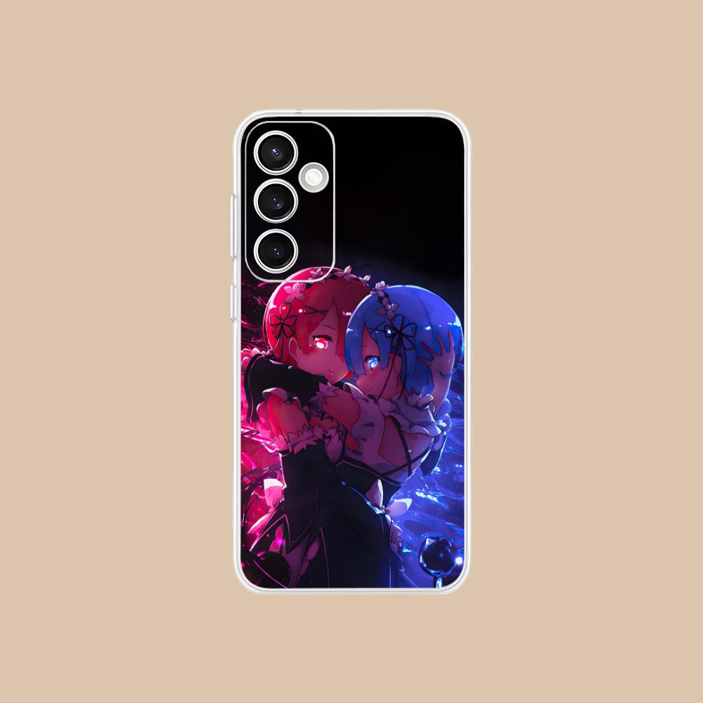 ReZero Rem Ram Clear Mobile Phone Case for Samsung Galaxy S25 S24 S23 S22 S21Plus FE Ultra Colorful Cover