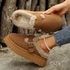 Women Platform Boots New Luxury Winter Women's Warm Shoes Cotton Slippers Plush Fashion Retro Shoes Women Flats Slippers
