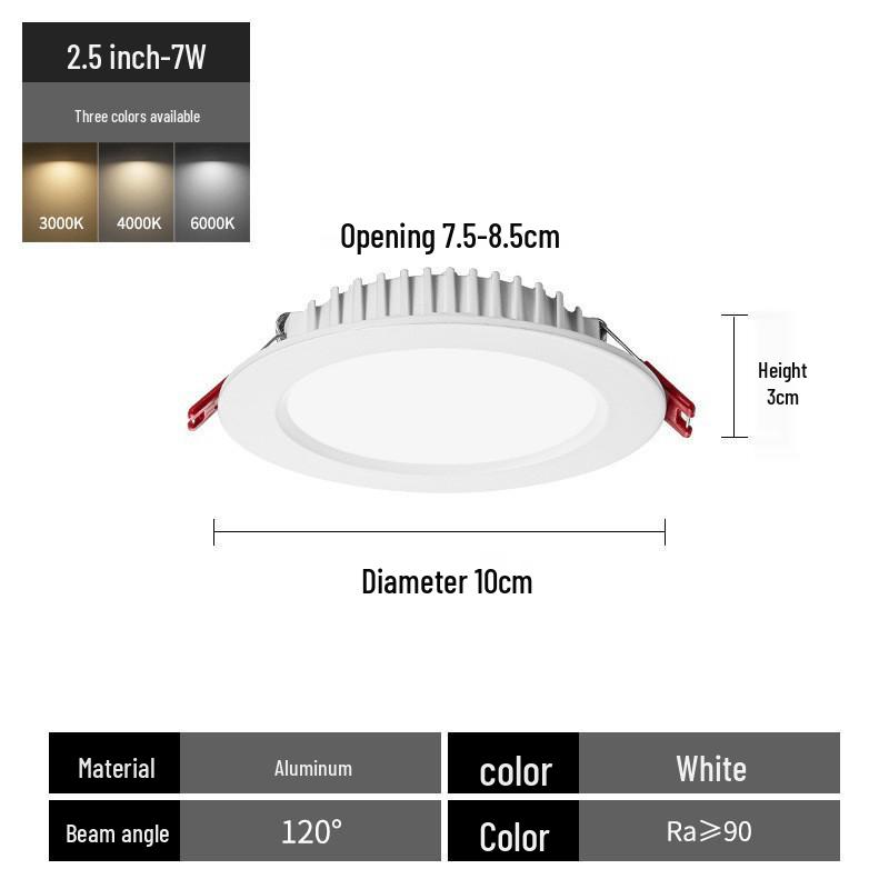 Ultra-Thin LED Downlight, 2.5 & 6 Inch Recessed Ceiling Light, 18W High Luminous Efficacy for Commercial Spaces