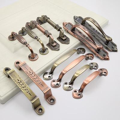 Euro Retro Iron & Wood Handle for Large Door - Antique-Style Sliding or Wardrobe Cabinet Surface-Mount