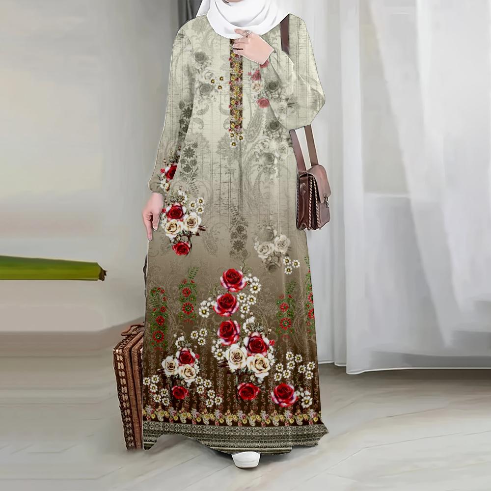 

Мусульманские женские платья, элегантные принты, высококлассные элегантные дизайны, мягкие стили, подходят для мусульманок, элегантные и модные, одежда больших размеров 5XL красный