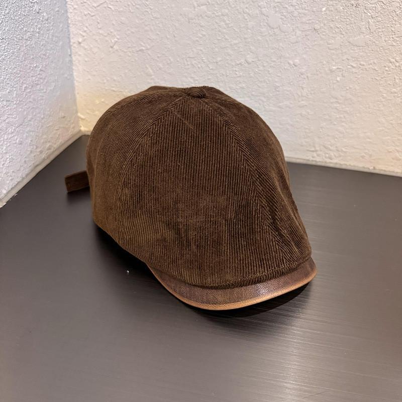 Corduroy Flat Autumn Beret Hat Cap For Lightweight Breathable Gift Commuting