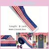 Creative Independence Day Five Star Stripe Ribbon American Flag Decorative Bow