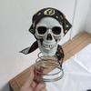 Pirate Skull Tree Topper Halloween Spooky Skeleton Treetop Ornament Resin Human Skull Decoration for Halloween Christmas Party Decor