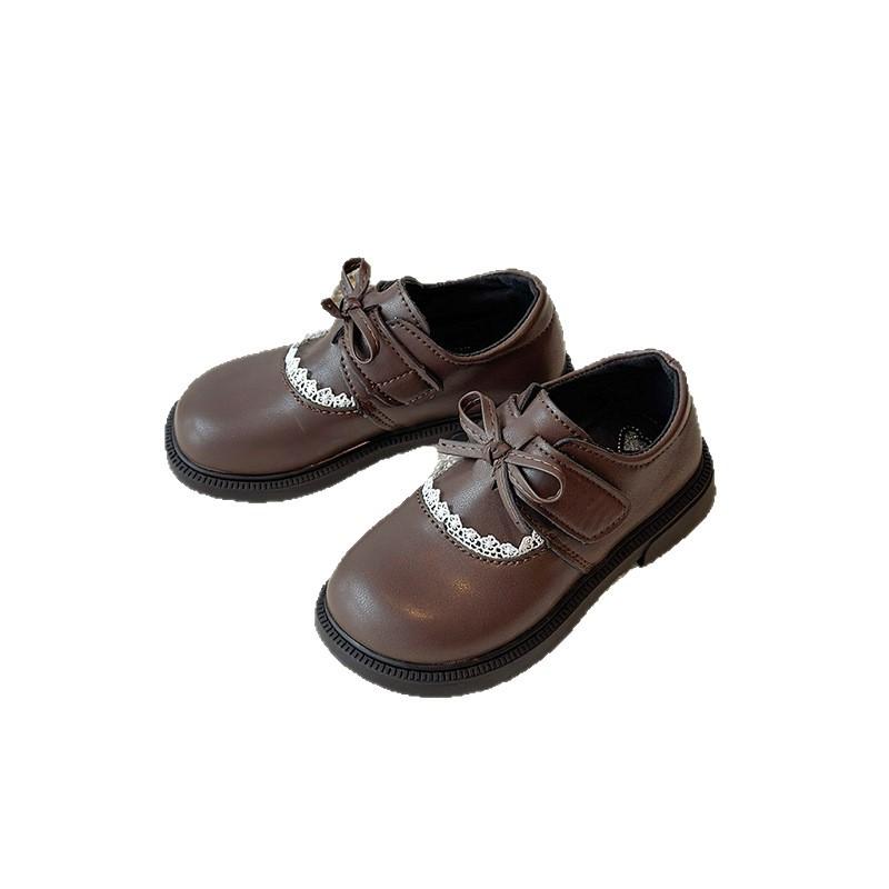 Girls Mary Jane Shoes Bow Princess Shoes Student Soft Sole Versatile Leather Shoes