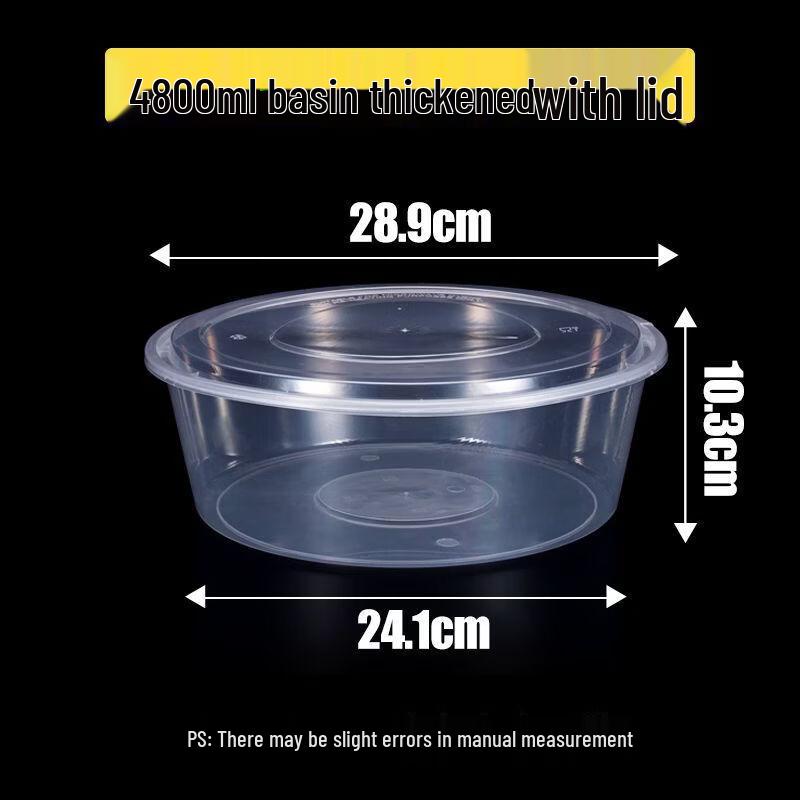 Handun Disposable Round Plastic Food Containers with Lids