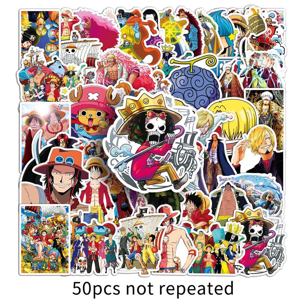 50 Waterproof One Piece Anime Character Stickers for Phone Cases