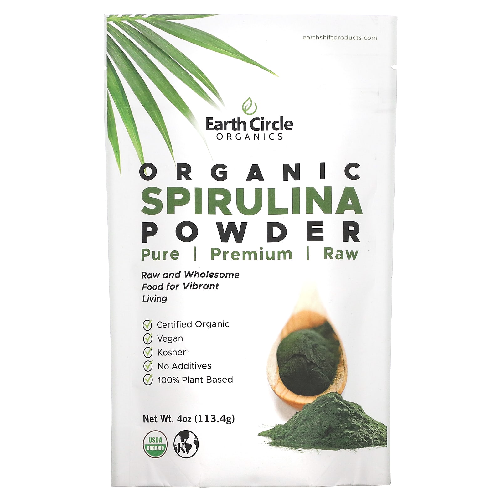 

Earth Circle Organics, органічний порошок спіруліни, 4 унції (113 г)