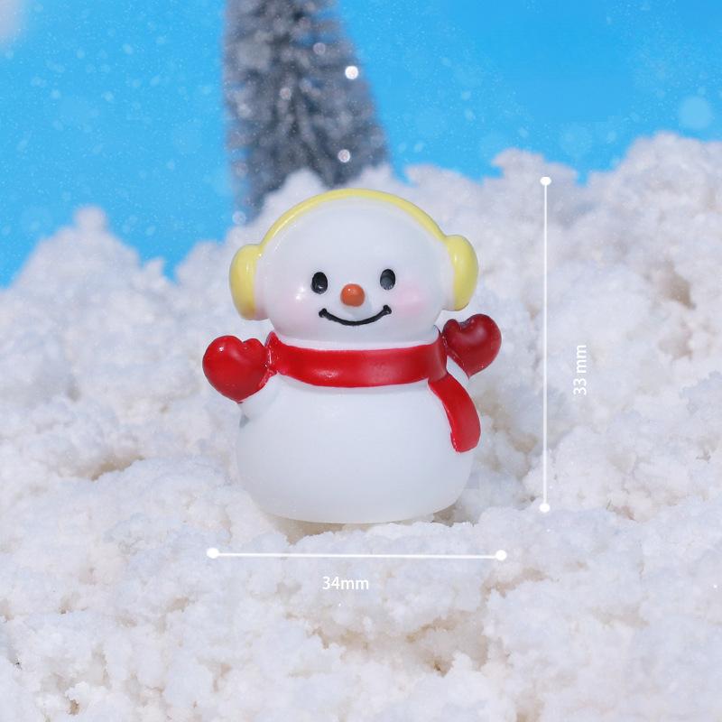 Christmas Snow Scene Christmas Snowman Cute Resin Handicraft Home Decoration Small Ornament