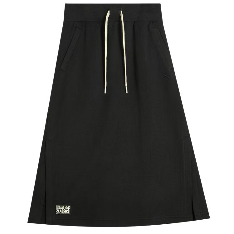 

Puma Select Classics Haus Of Classics Series Lazy Fashion Versatile Simple Loose Casual Long Skirt Women skirts Black 631565-01 S