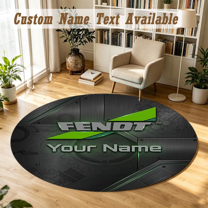 Round Rug Custom NameFendt Pattern Non Slip Carpet Home Floor Decor