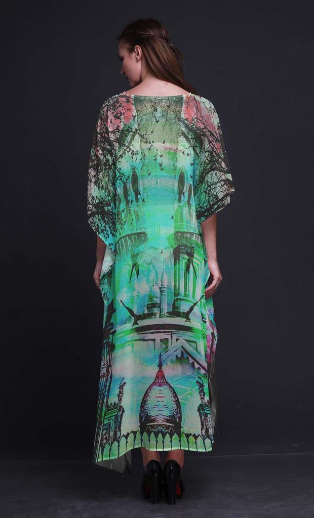 Phagun Mughal Monuments Beach Kaftan Bikini Cover up Womena    s Maxi Dress Long