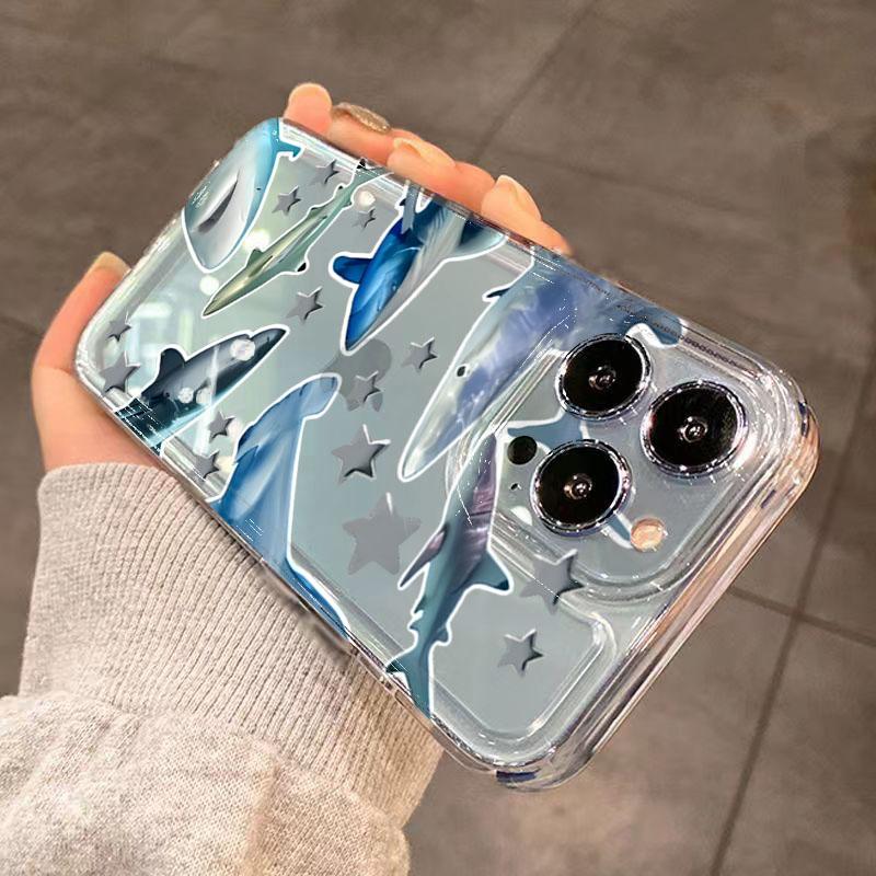 Marine Shark Label Clear Phone Case For iPhone 17 16 Cases iPhone 15 Pro Max 14 Plus 13 12 11 XS X 7 8 16E Shockproof Soft Cover