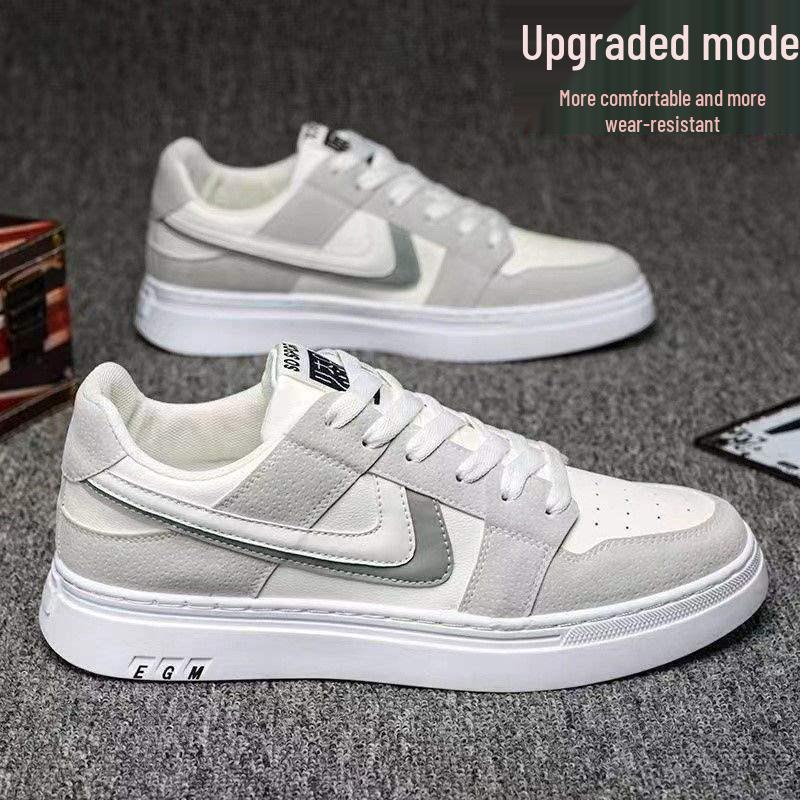 Adidași sport respirabili pentru bărbați, Primăvară/Vară 2025: Pantofi casual versatili în culori la modă alb și negru pentru studenți