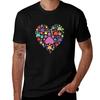 Heart Paw Print Dog Cat Lover Valentines Day TShirt Stylish Print Short Sleeve Tee