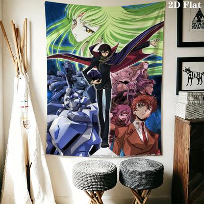 Code Geass Wall Tapestry Aesthetic Wall Hanging Printed Fabric Blanket Decorative Tapestries for Bedroom Living Room Home Decor