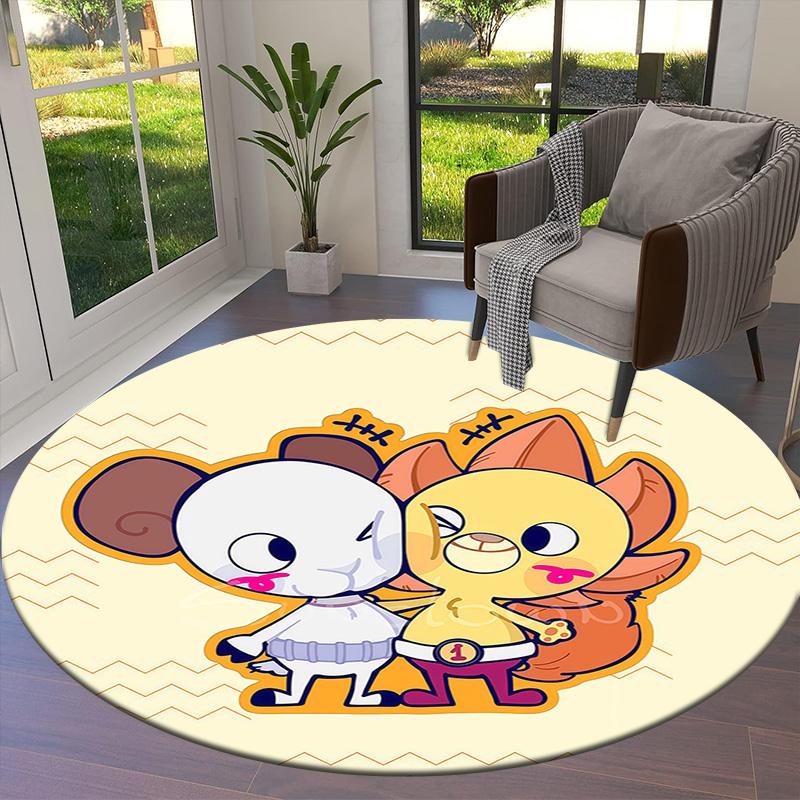 One Piece Jolly Roger Logo Round Area Rug Carpet Rug For Living Room Bedroom Sofa Playroom Decor Nonslip Floor Mat