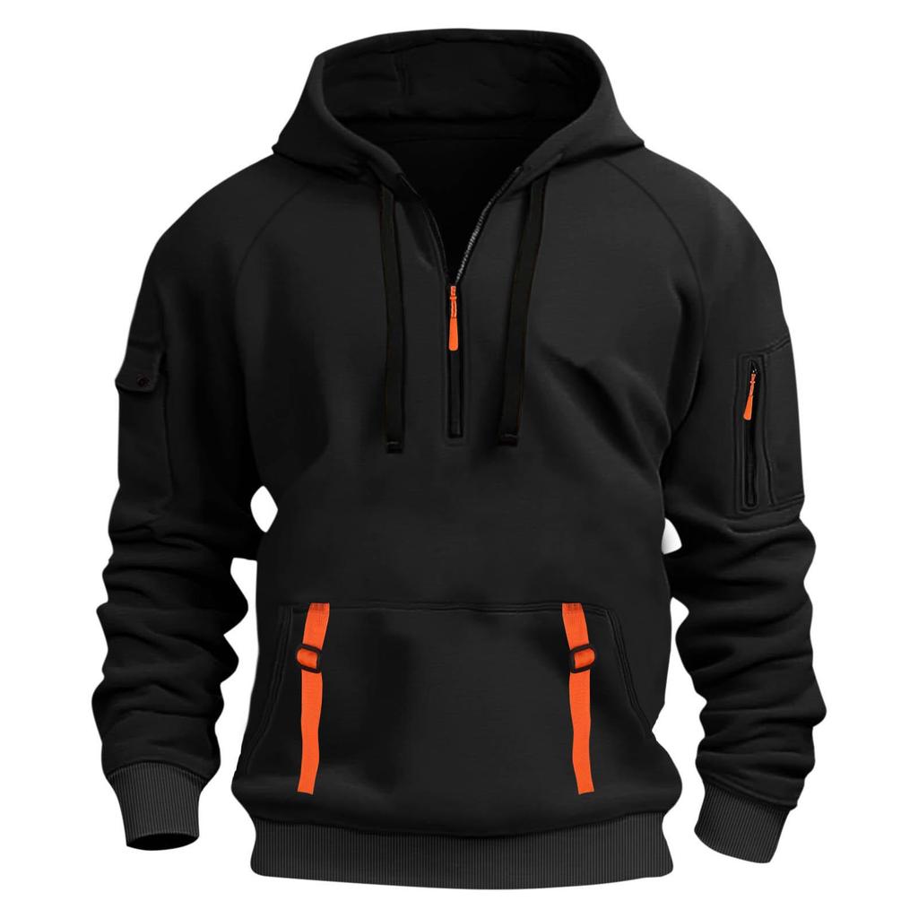 2025 Hot-Selling Men's Sporty Hoodie Set with Arm Pocket and Zipper