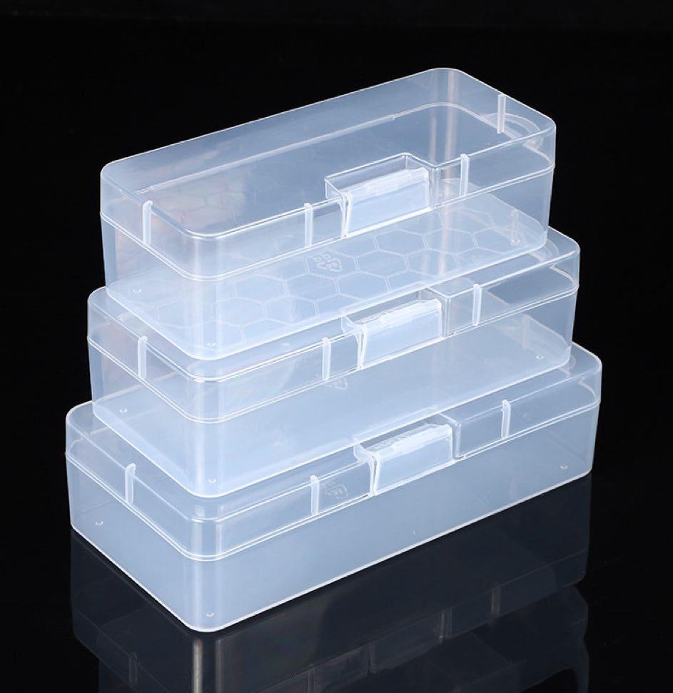 1PC Transparent Rectangular Storage Box S/M/L Plastic Buckle Empty Box Desktop Container Simple Home Dustproof Storage Box
