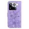 For Xiaomi 15 Pro Case Lily Flower Imprint Leather Phone Cover with Stand