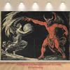 2D Vintage Engraving Demon Backdrop for Occult & Myth Event Decor