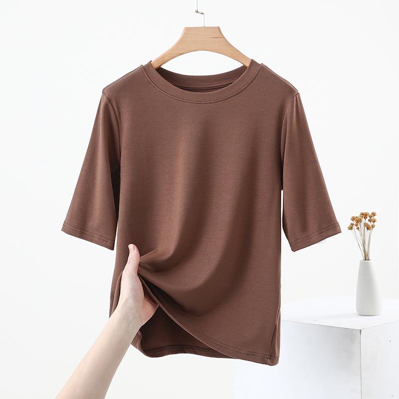 Women's Slimming 5-Sleeve Round Neck T-Shirt - 2024 Spring/Summer Fashion