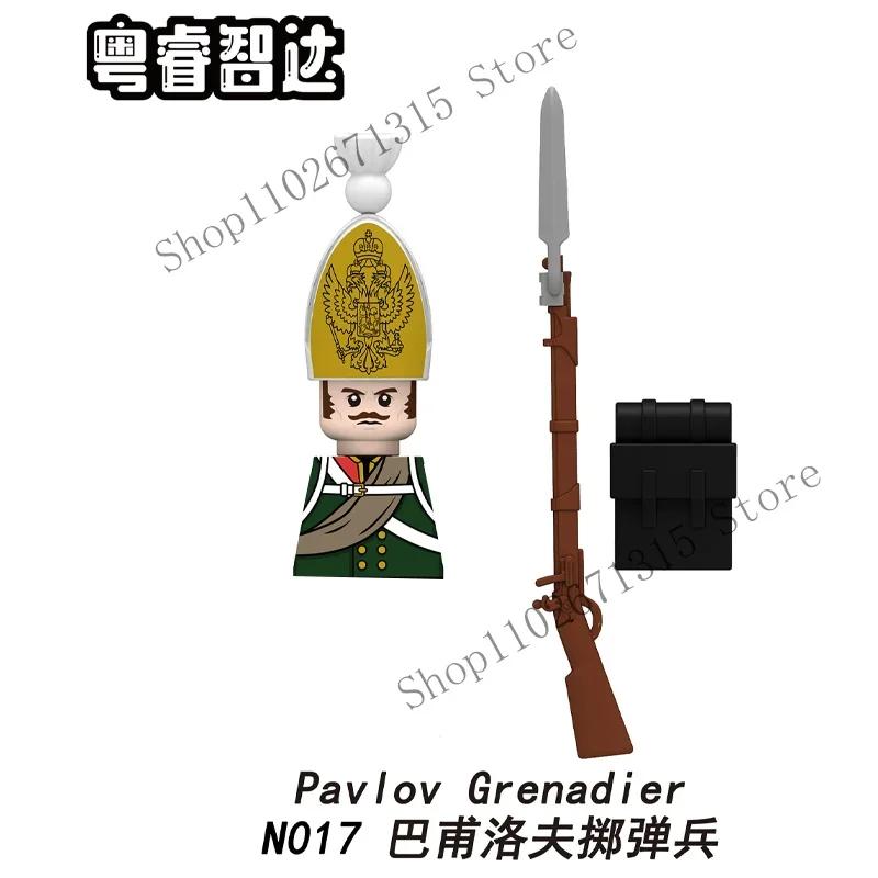 Napoleonic Wars Military Soldiers Building Blocks British France Prussia Cavalry Army Russian Infantry Figures Bricks Kids Toys